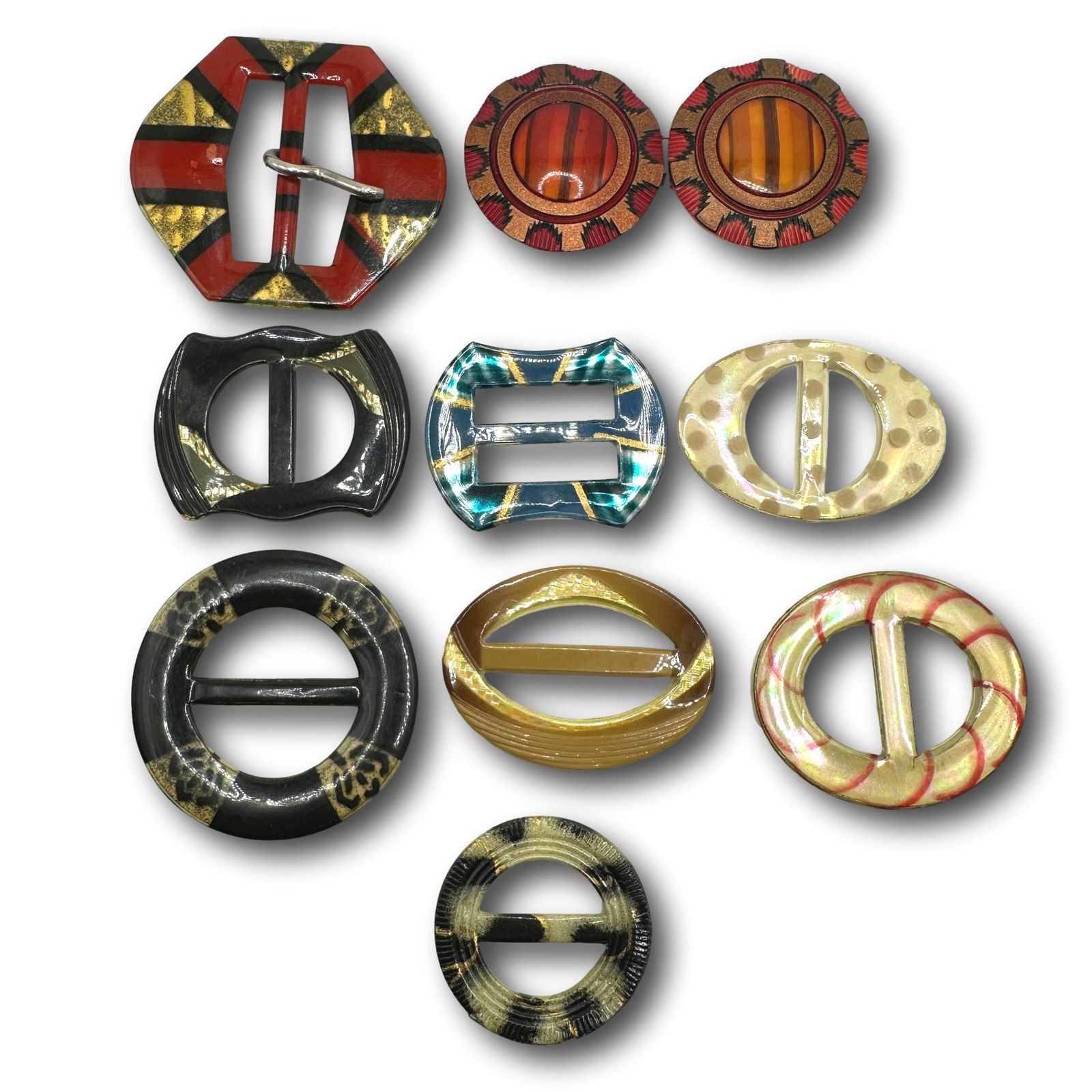 Colorful Retro Collection of Vintage Buckles (1 of 4)