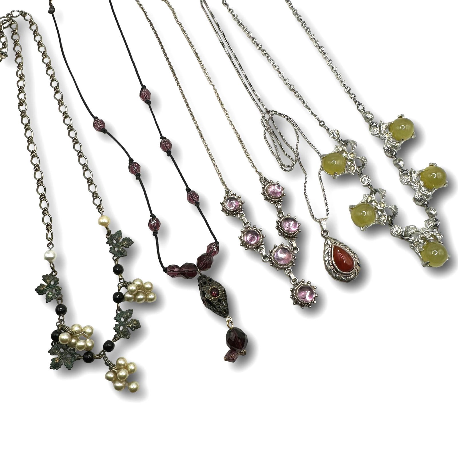 Lot of 5 Vintage Necklaces Including Sterling & Signed Pieces (1 of 7)