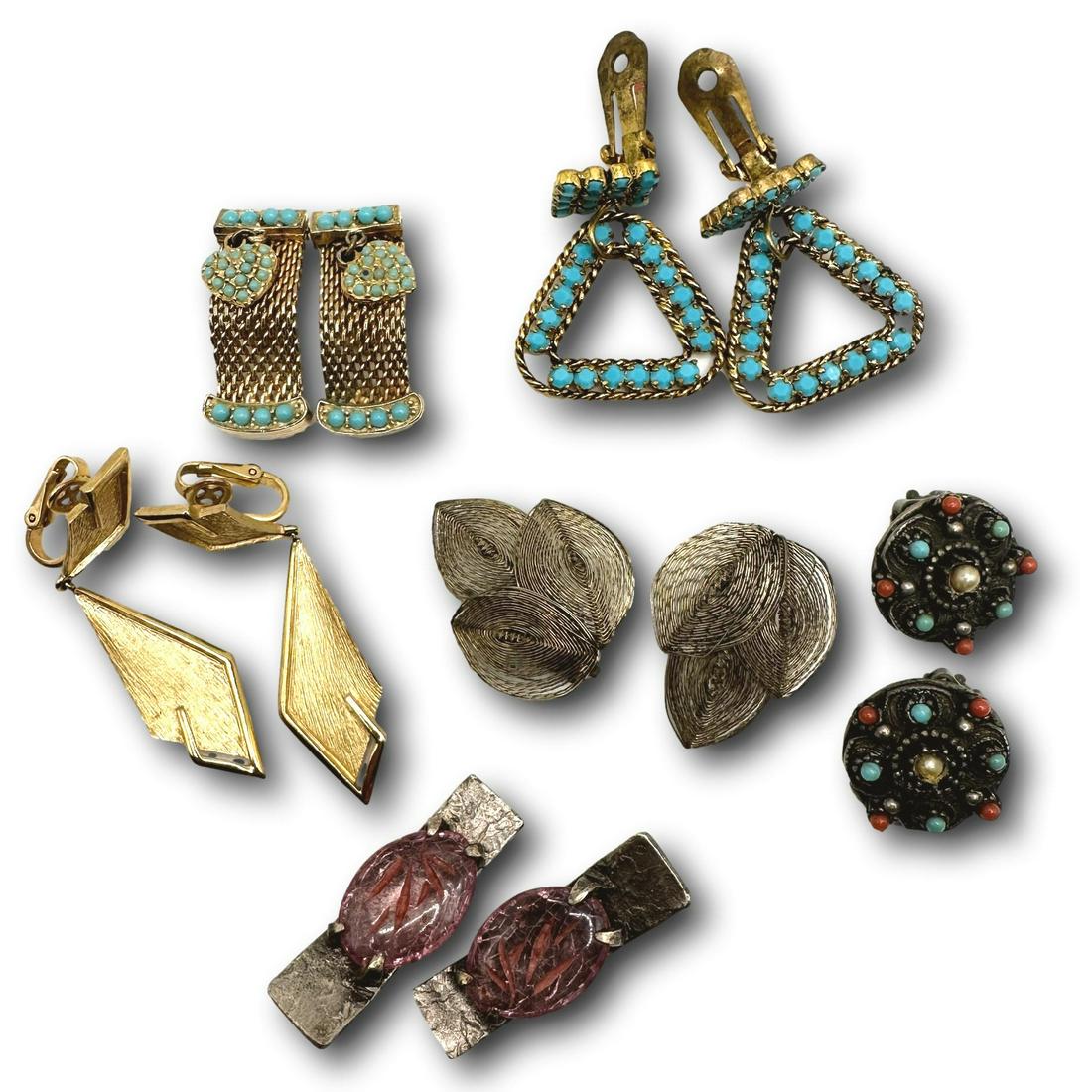 Leru, Crown Trifari, Delphine Nardin Paris and Other Unique Earrings: Not all pieces are marked. See photos for marked jewelry. PICKUP AND SHIPPING Local pickup is available in Glenview, IL by appointment. The address will be provided on your invoice at checkout. In-Hou