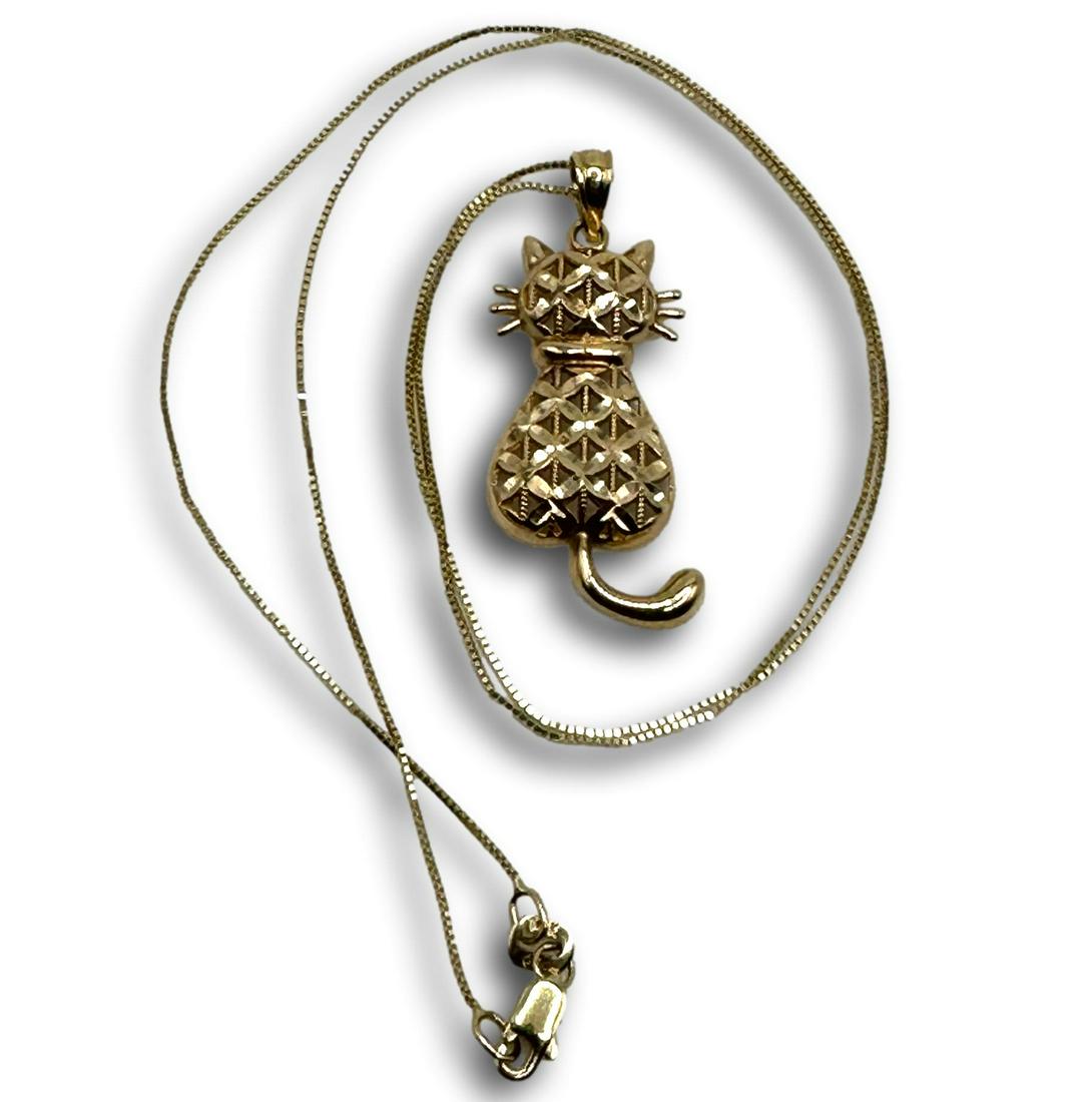 14K Gold Cat Necklace (1 of 4)