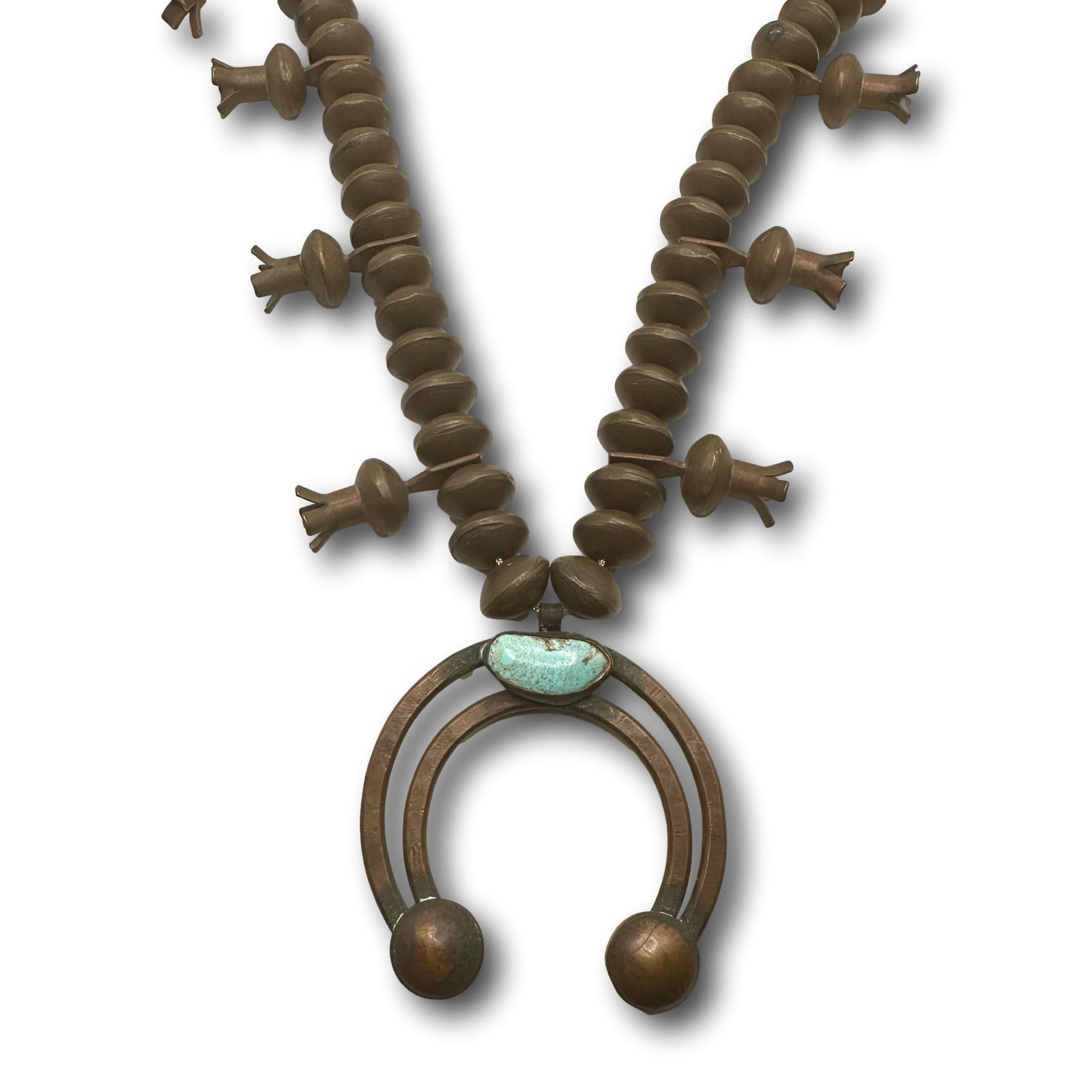 Solid Copper Squash Blossom Necklace Weighs over 1 Lb. (1 of 9)