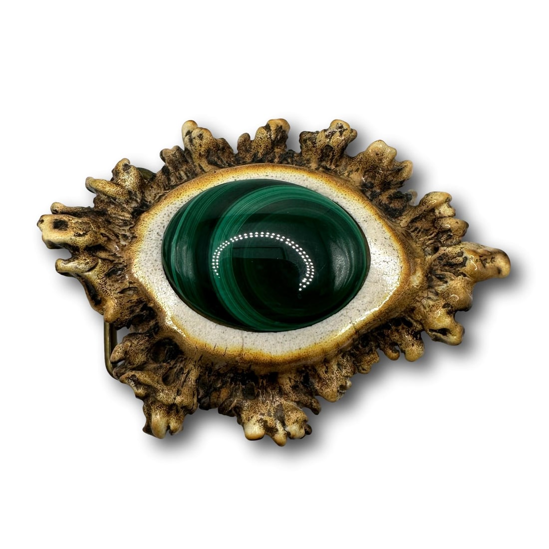 Sam Terry Malachite and Antler Belt Buckle (1 of 7)