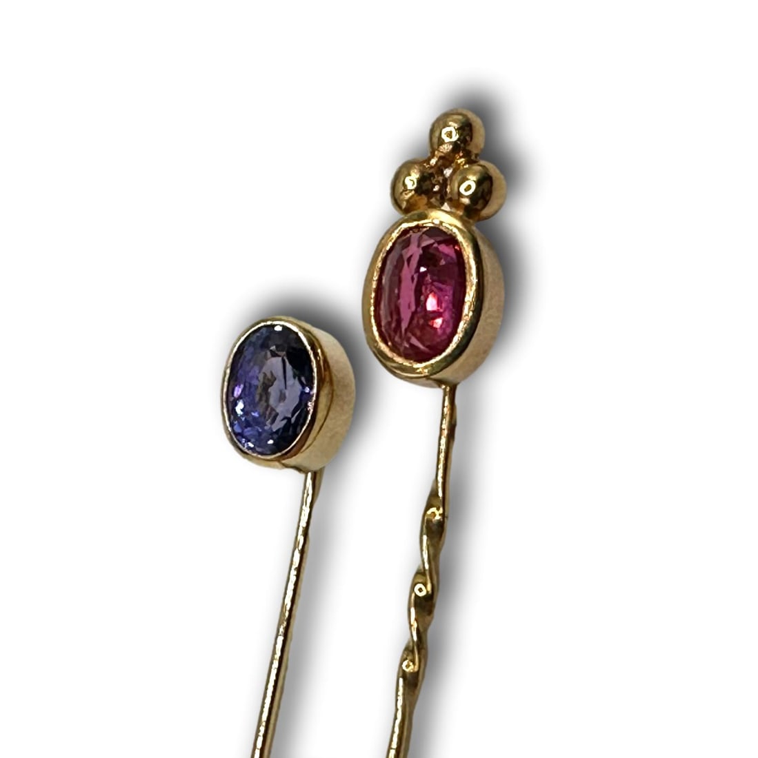 A Pair of Sapphire Stick Pins in 14K Gold (1 of 5)