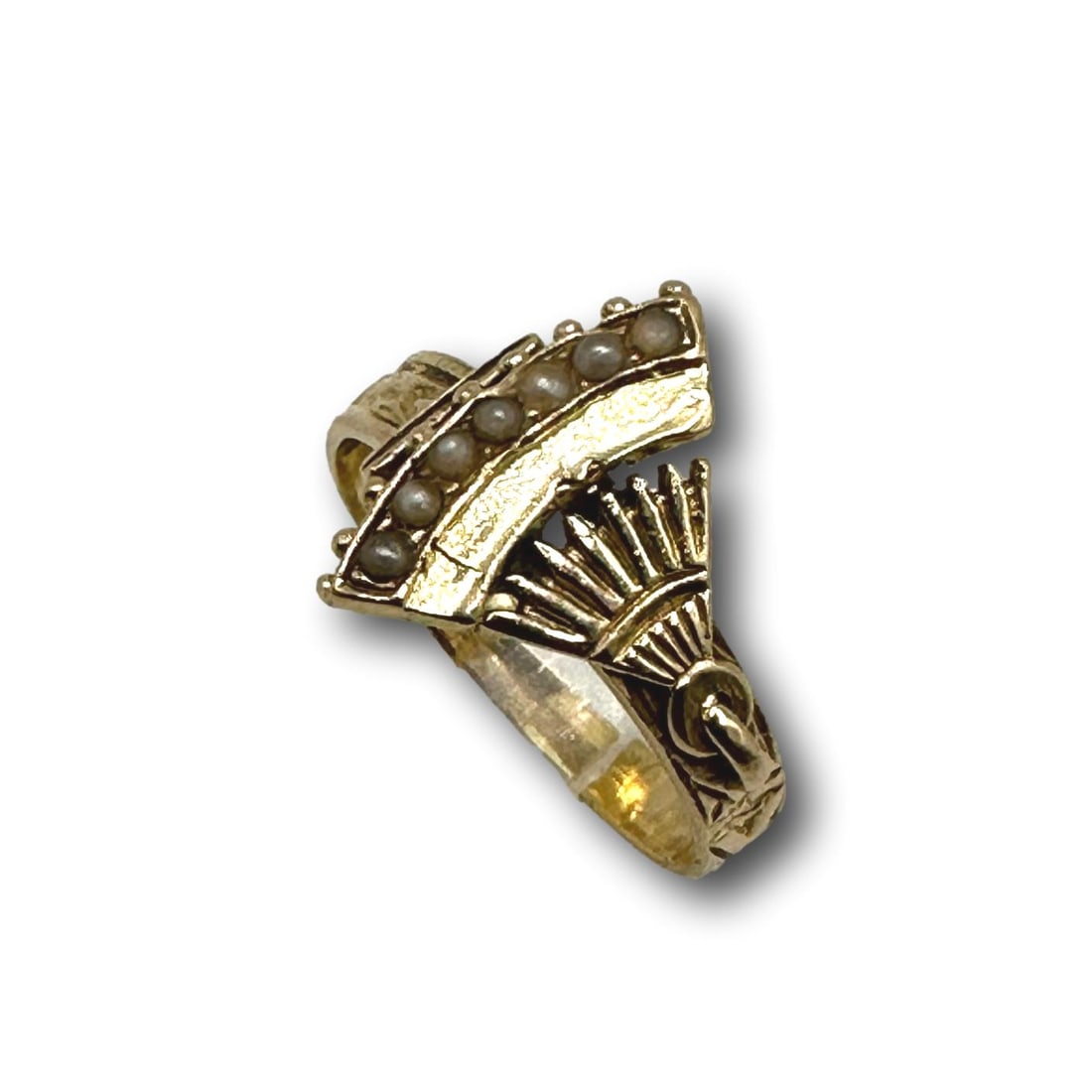 Antique Art Deco 14K Gold Fan Ring (1 of 7)