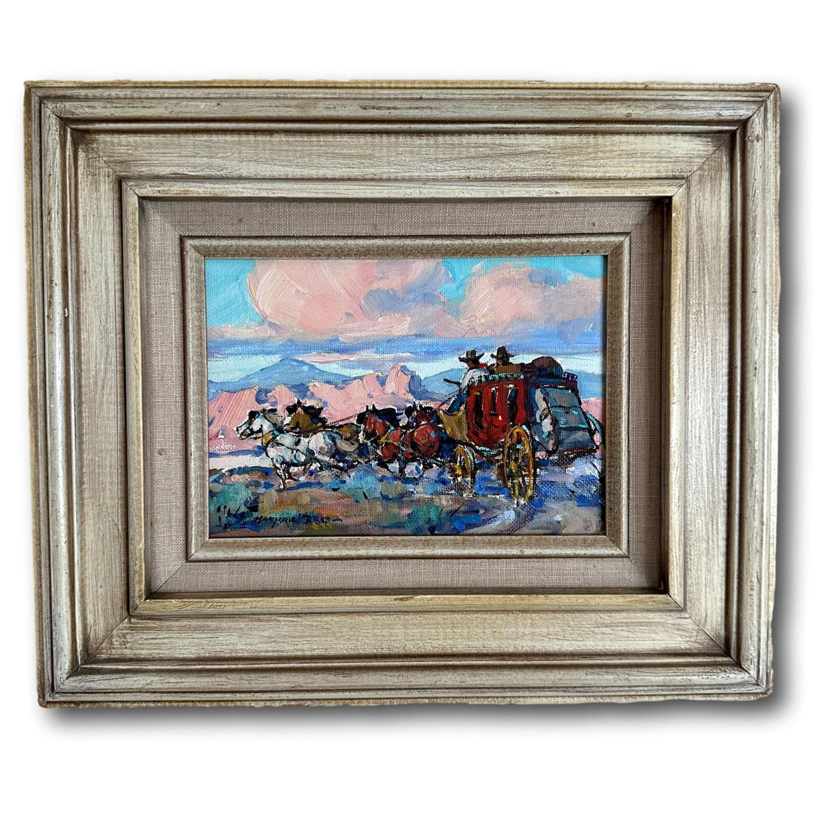 Marjorie Reed Plenaire Original Oil Painting "Making Good Time with the US Mail" (1 of 5)