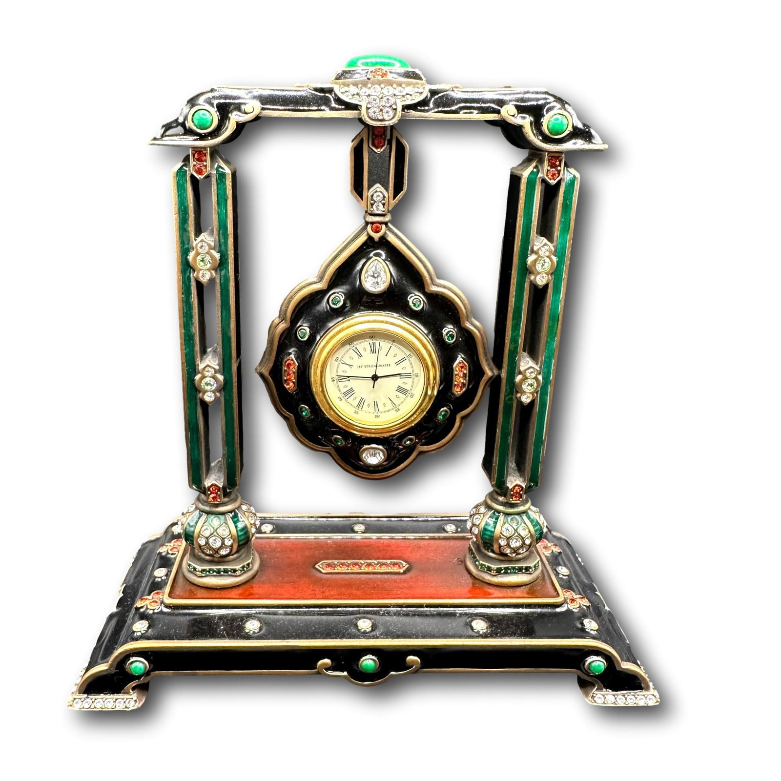 Jay Strongwater Deco Clock with Swarovski Crystals in Original Box (1 of 10)