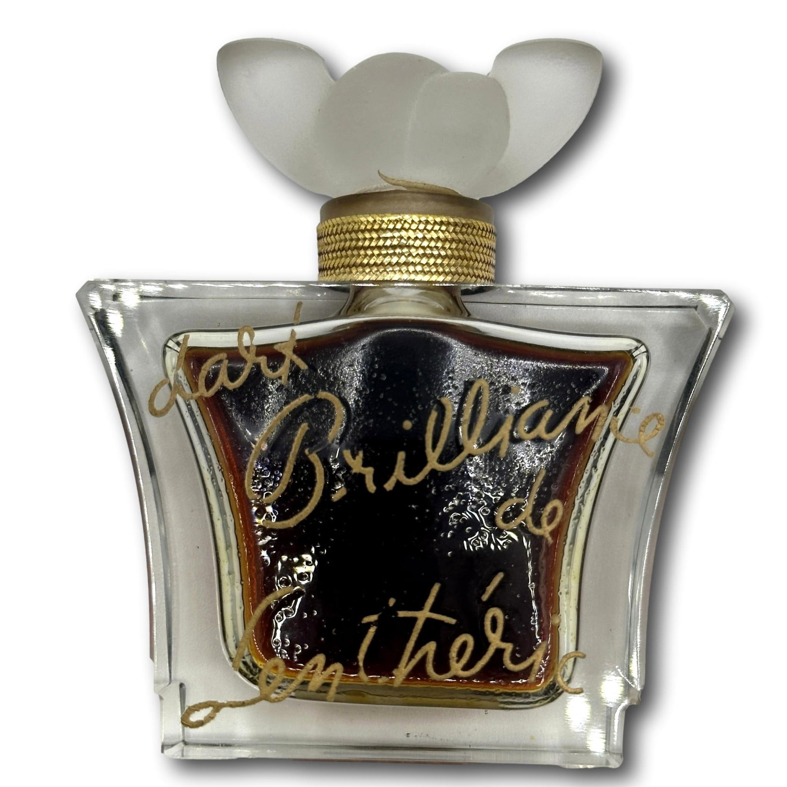 Lentheric Dark Brilliance Perfume 3/4 Ounce: Measures 3" tall by 2 3/4" widest point. Perfumes and powders may not smell the same as they did when they were first created due to chemical changes over time and exposure to light and air. PICKUP AN