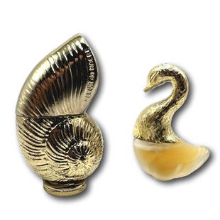 Vennica Shell Perfume Brooch with Avon Bird of Paradise Mini Perfume: Most items are used or vintage and may show wear commensurate with age and use. Please inspect photos carefully as they are a part of the description. Perfumes and powders may not smell the same as th