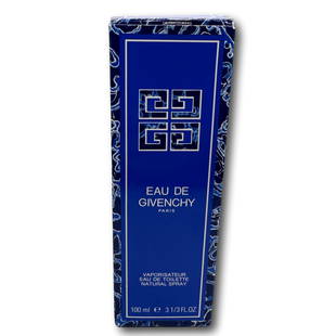 Eau de Givenchy Vaporizer EDT: 3 1/3 fl. oz. Most items are used or vintage and may show wear commensurate with age and use. Please inspect photos carefully as they are a part of the description. Perfumes and powders may not smell