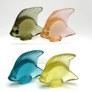 Set of Four Lalique Poisson Fish Figurines New in Box: In original box with no visible wear.PICKUP AND SHIPPING:Local pickup is available in Glenview, IL by appointment. The address will be provided on your invoice at checkout.In-House shipping is