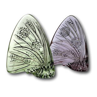 Set of 2 Lalique Gran Nacre Hand Painted Butterfly Figurines in Original Boxes: In original box with no visible wear. PICKUP AND SHIPPING: Local pickup is available in Glenview, IL by appointment. The address will be provided on your invoice at checkout. In-House shipping is avai