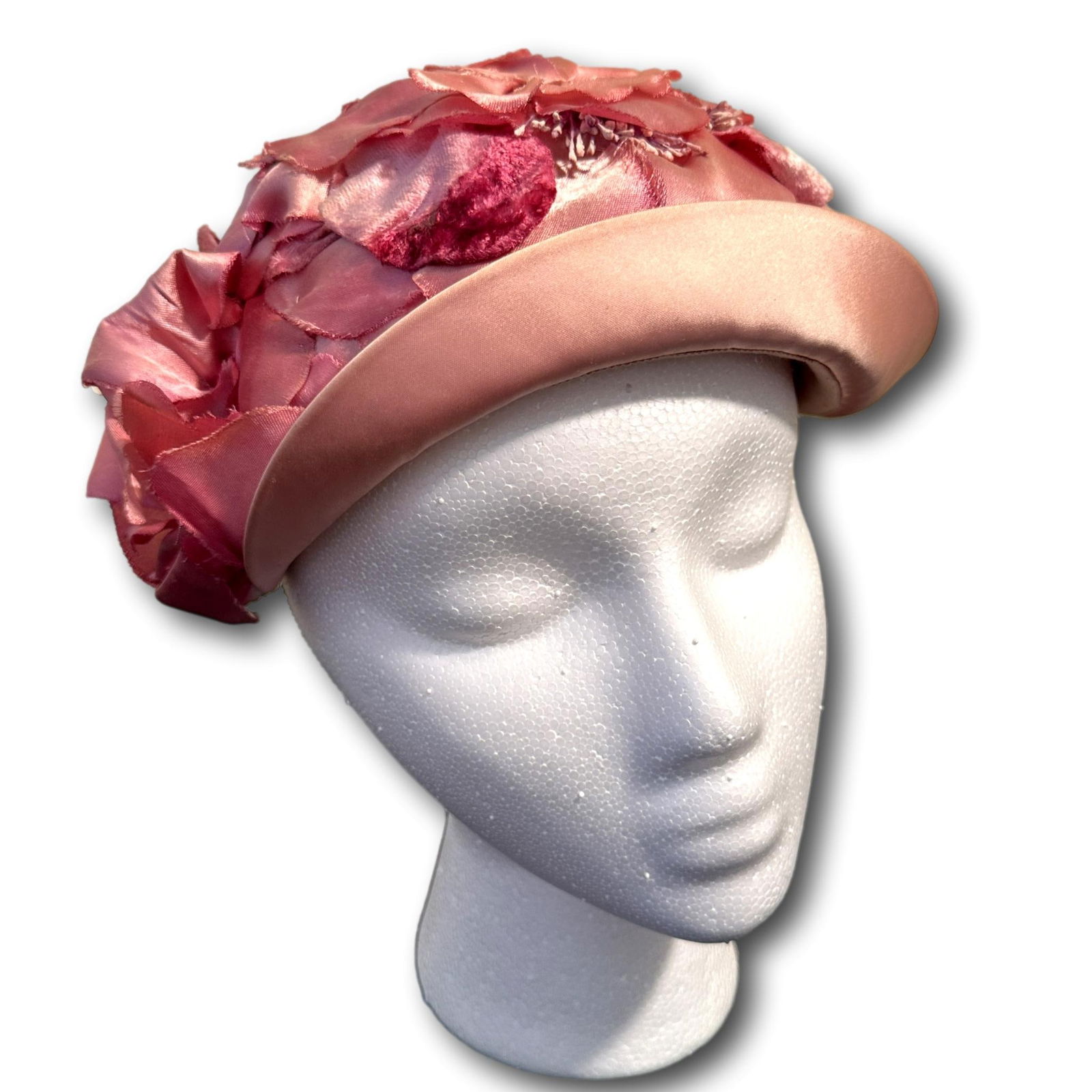 Vintage Schiaparelli Paris Pink Floral Hat (1 of 11)