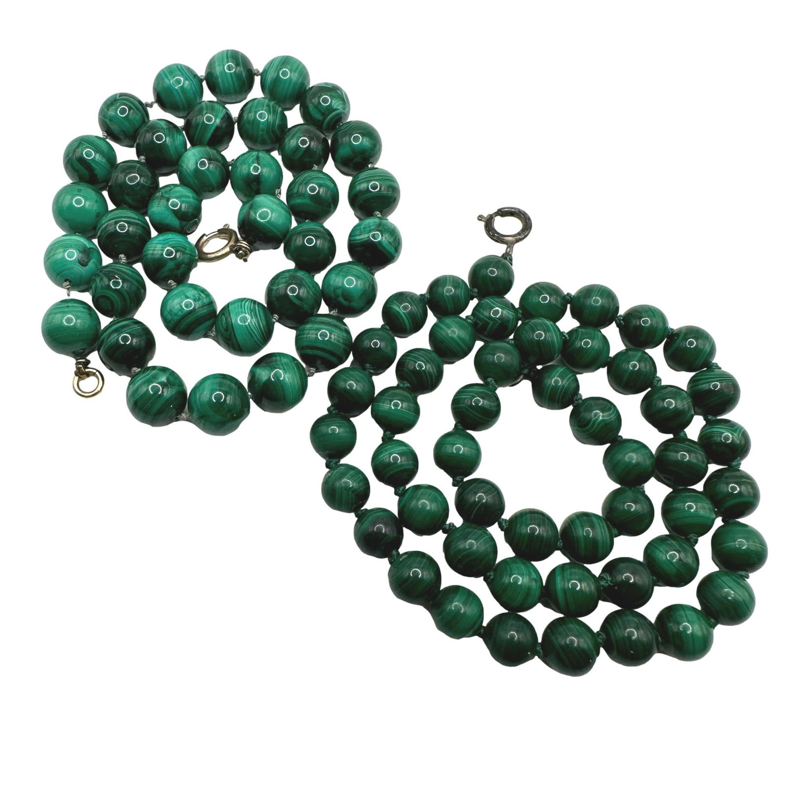 Pair of Malachite Beaded Necklaces (1 of 2)