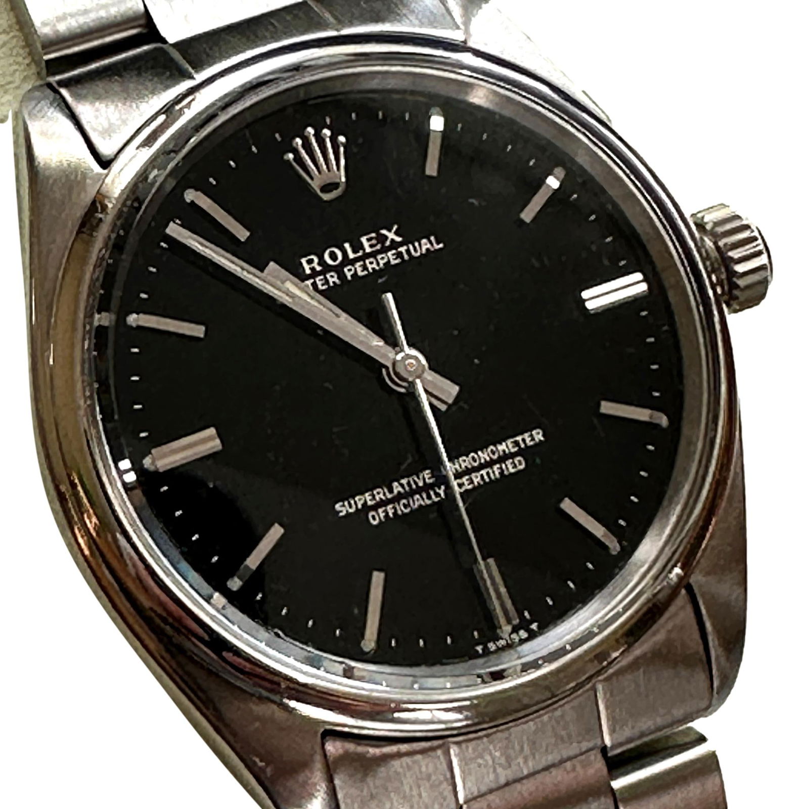 Rolex Oyster Perpetual Stainless Steel Wristwatch: Size 34mm. No original box or papers.
