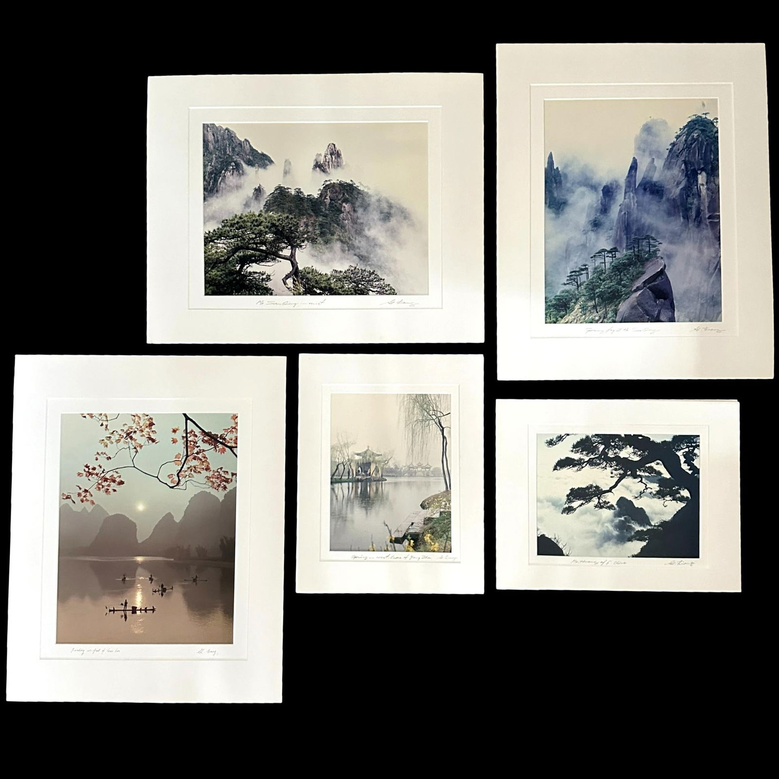 Suite of 5 Original Signed Ji Liang Photographs of Chinese Scenery (1 of 8)