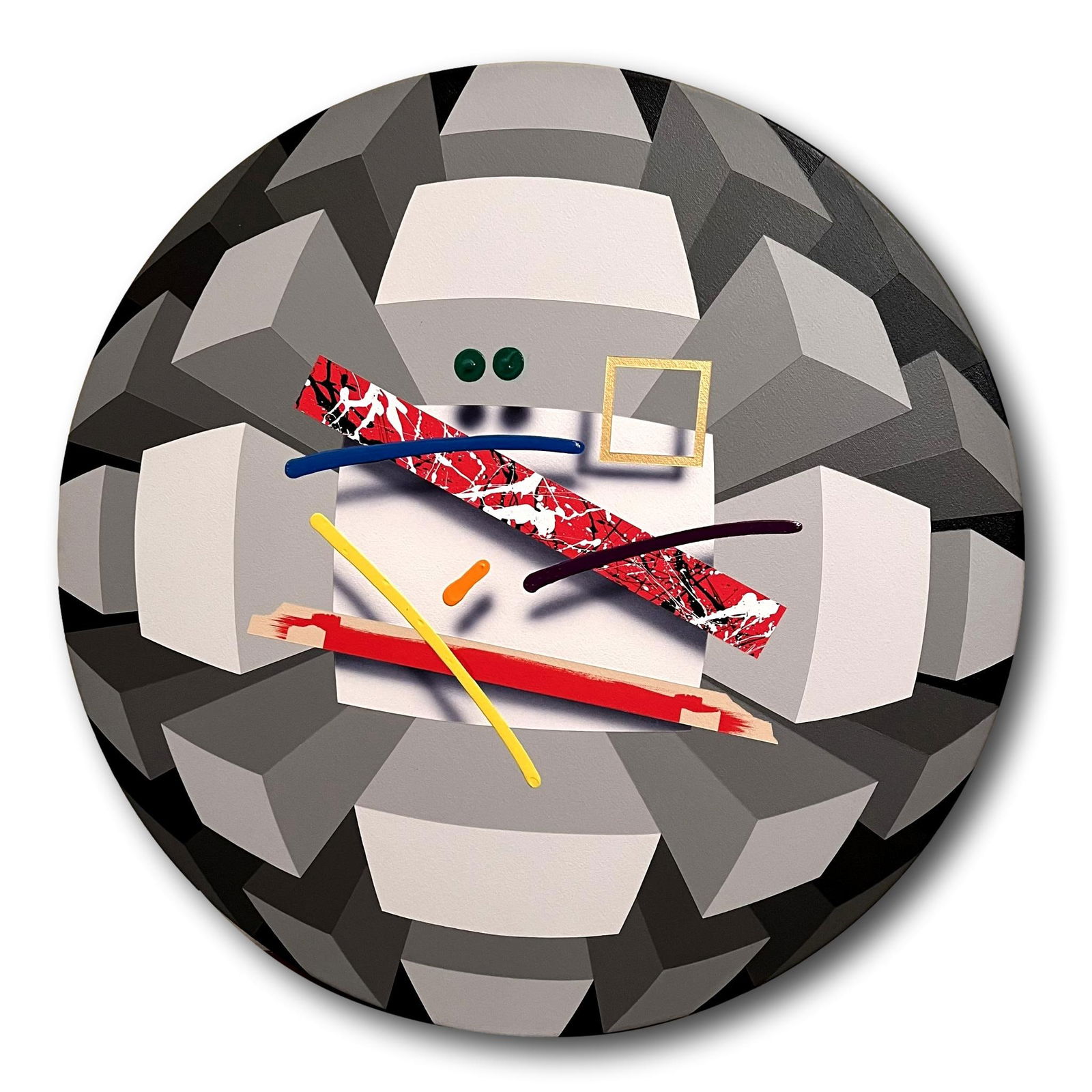 Joseph Ramsauer (American, b.1943) "Red Tape" Abstract Illusion Painting (1 of 7)