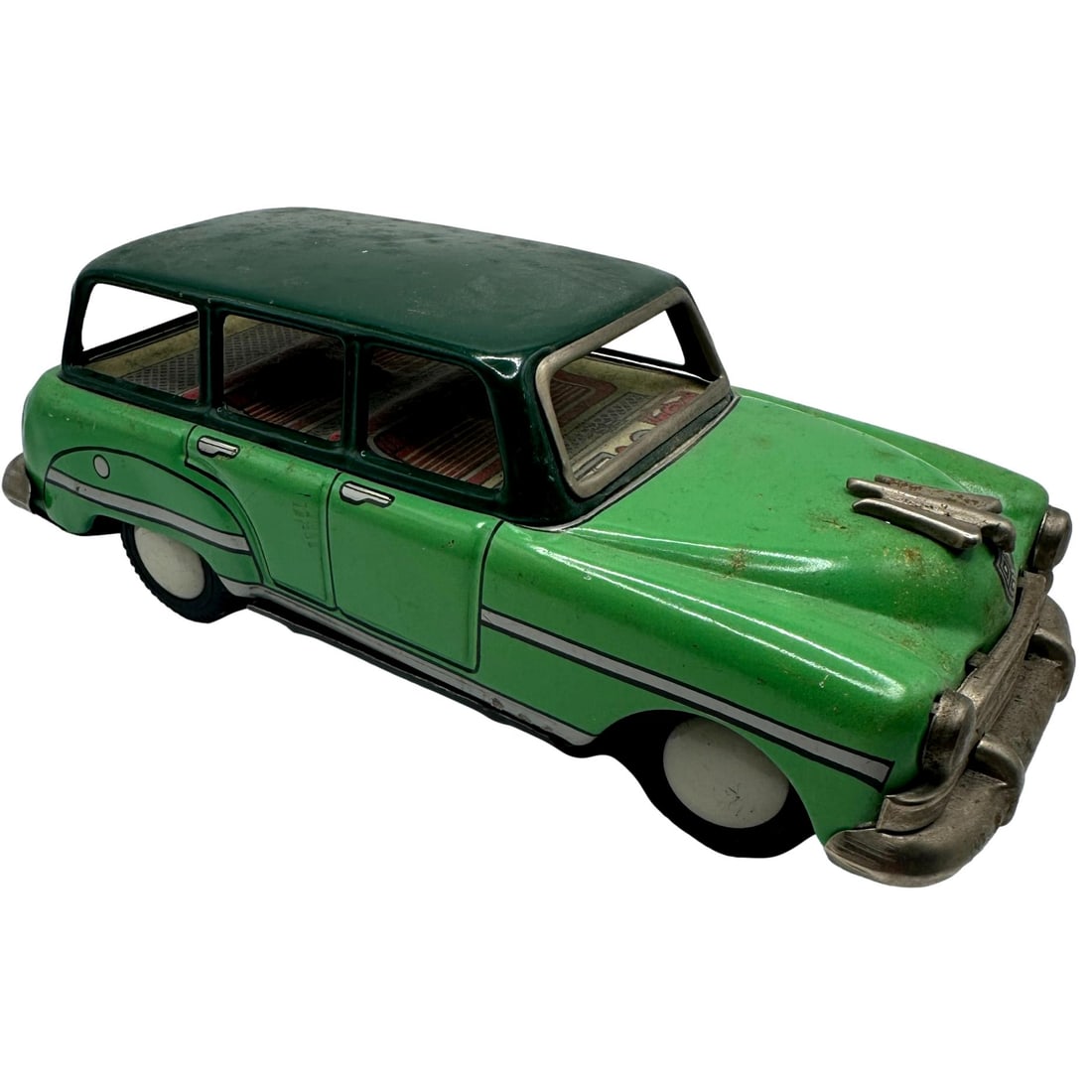 Vintage Green Station Wagon Tin Toy Car (1 of 7)