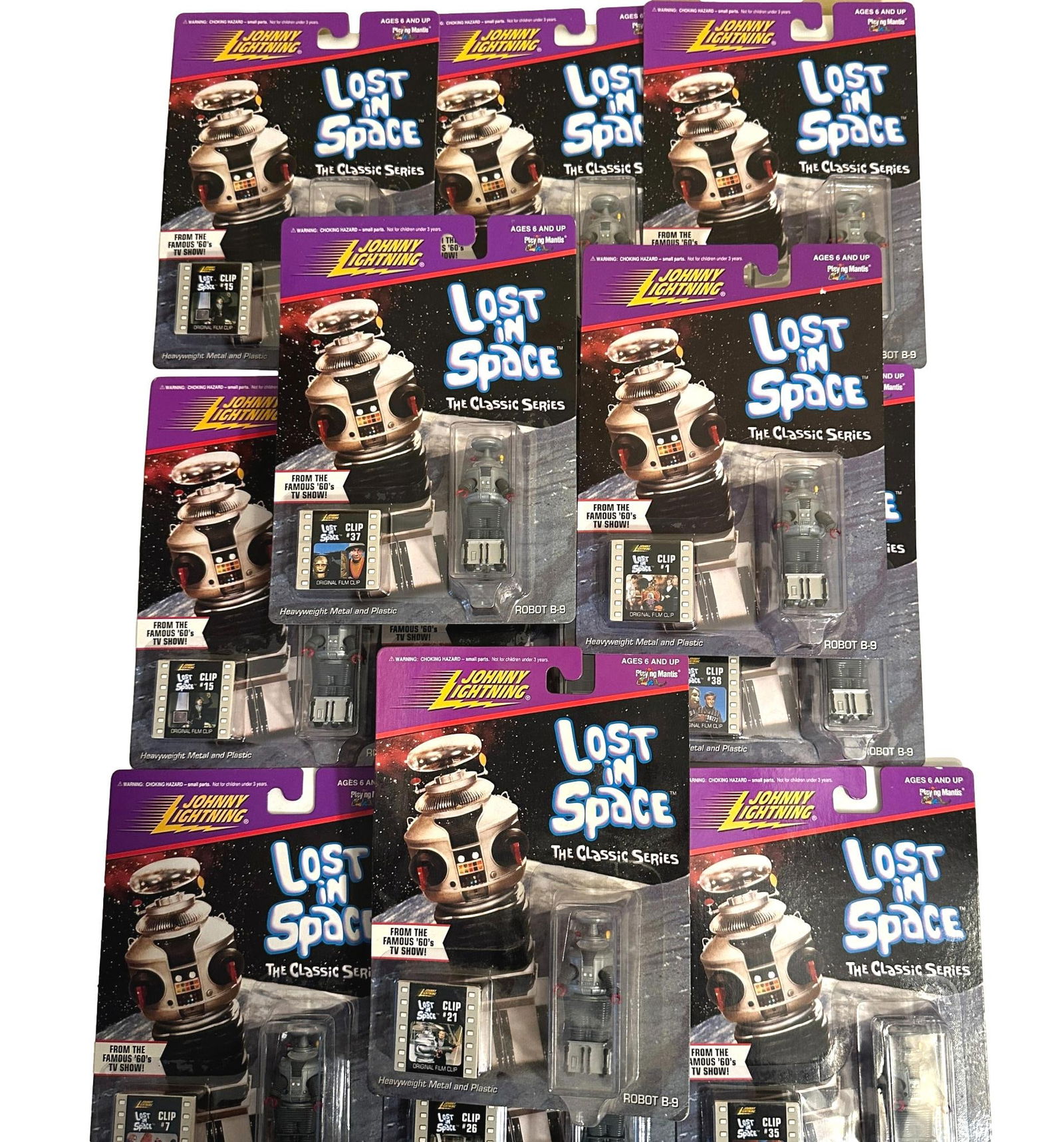 Lot of 12 Lost in Space Robot B-9 Toys with Original Film Clips (1 of 3)