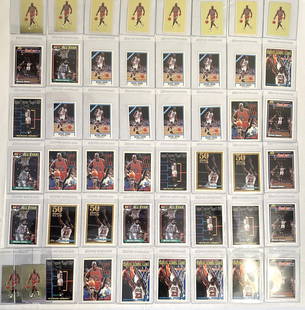 Lot of 49 Michael Jordan Trading Cards & Stickers in Mint Condition: 49 pieces as shown in photos, protected in plastic sleeves. Please note lots may show signs of wear commensurate with age and use, and the lack of a statement regarding condition does not imply the