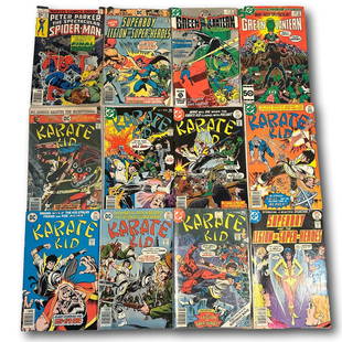 Spider Man, Green Lantern, Super Boy, Karate Kid Vintage Comics: Please note lots may show signs of wear commensurate with age and use, and the lack of a statement regarding condition does not imply the lot is in perfect condition or completely free from defects