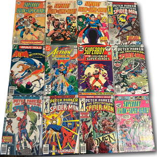 Super Boy, Batman, Spiderman, Superman Vintage Comics: Please note lots may show signs of wear commensurate with age and use, and the lack of a statement regarding condition does not imply the lot is in perfect condition or completely free from defects or