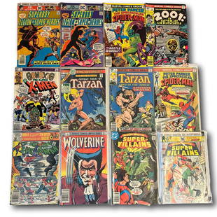 Super Boy, Spiderman, Wolverine, Tarzan, Super Villains Vintage Comics: Please note lots may show signs of wear commensurate with age and use, and the lack of a statement regarding condition does not imply the lot is in perfect condition or completely free from defects