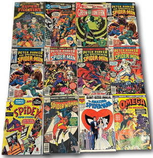 Spider Man, Superman, Super Villains, Super Woman, Green Lantern, Omega Vintage Comics: Please note lots may show signs of wear commensurate with age and use, and the lack of a statement regarding condition does not imply the lot is in perfect condition or completely free from defects