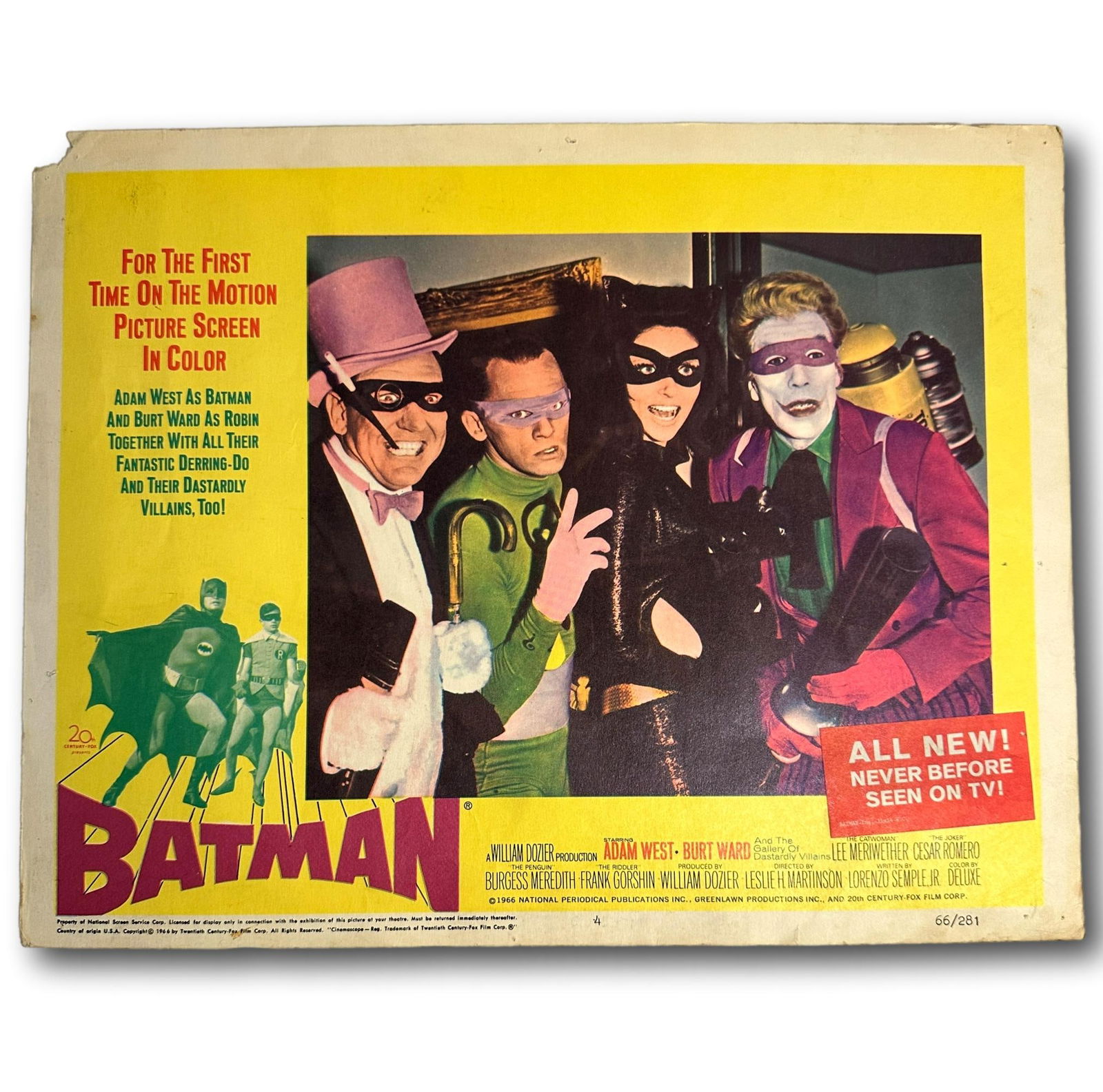 Original 1966 Batman Movie Poster Lobby Card #1 (1 of 6)
