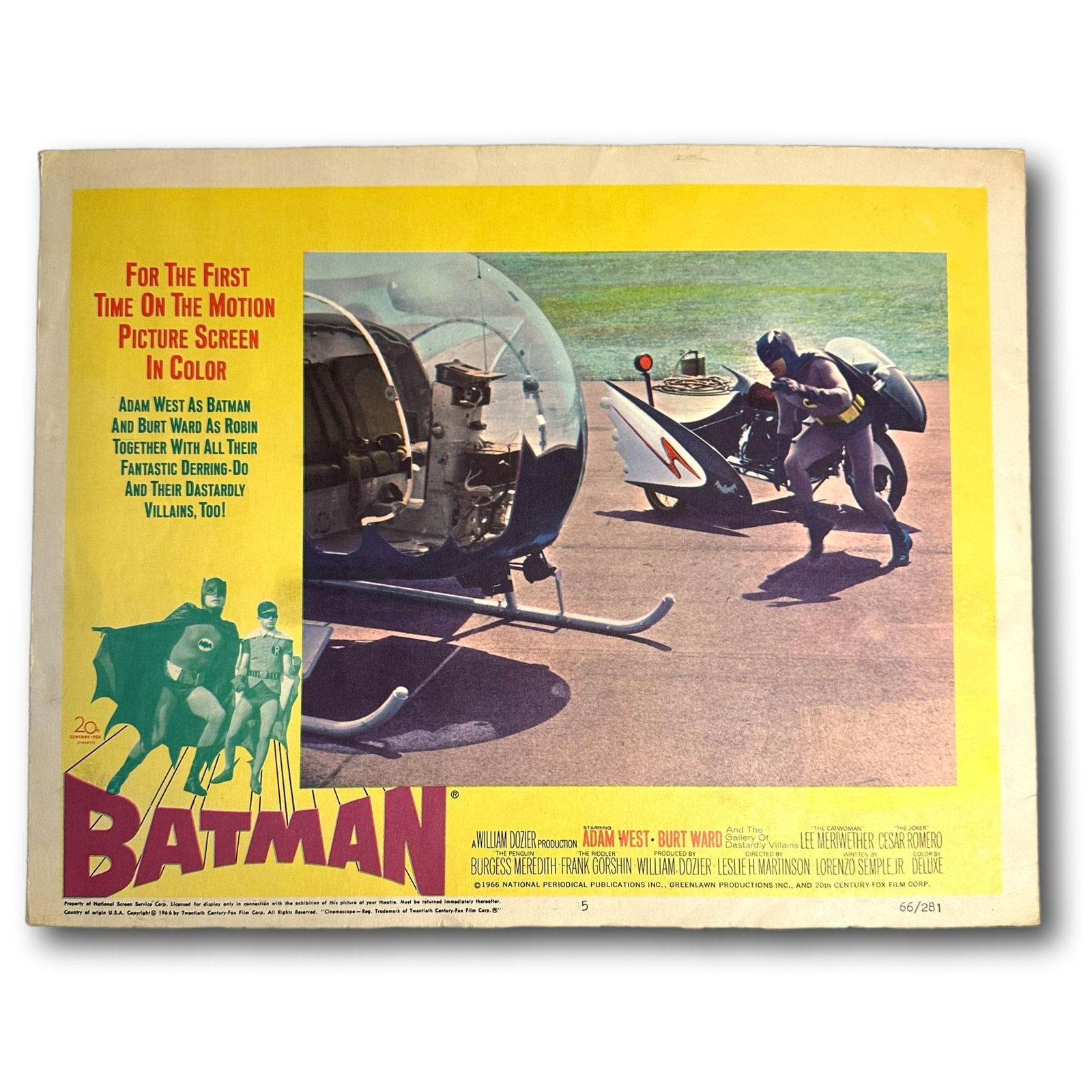 Original 1966 Batman Movie Poster Lobby Card #3 (1 of 7)