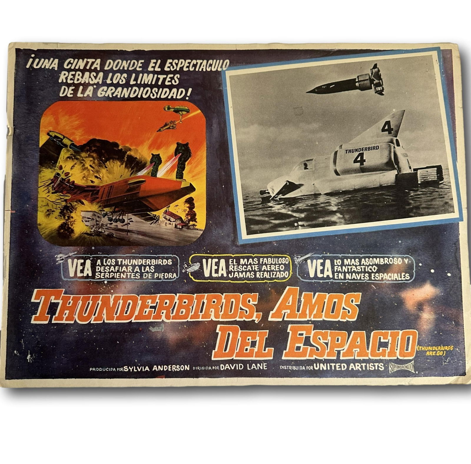 Vintage Spanish Language Movie Theatre Lobby Card - Thunderbirds are Go (1 of 8)