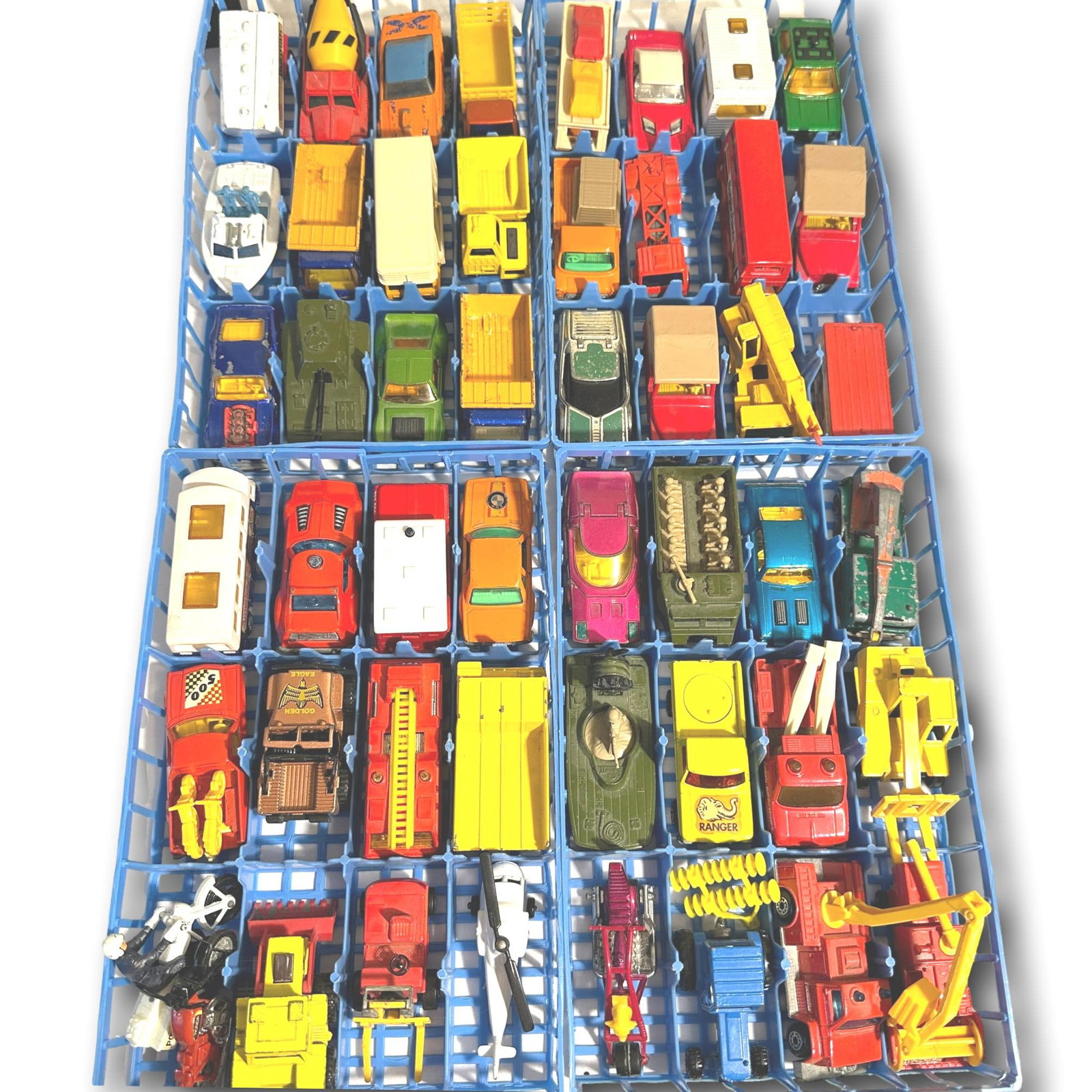 Matchbox Superfast Lesney Products Cars Made in England: Includes: MATCHBOX No. 9 AMC Javelin 1972No. 59 4x4 Jeep 1981No. 22 Blaze Buster 1975No. 30 8-Weel CraneNo. 69 Armored Truck 1978No. 60 Holden Pickup 1977No. 8 Honda Rora 1974No 48 Sambrou Jacklift 19