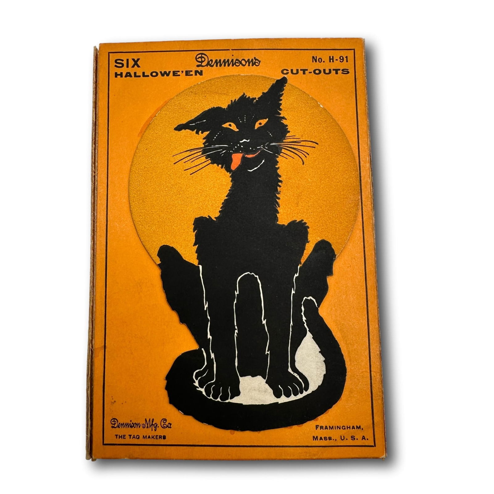 Vintage Dennison Halloween Black Cat Cut-Outs in Original Packaging (1 of 6)