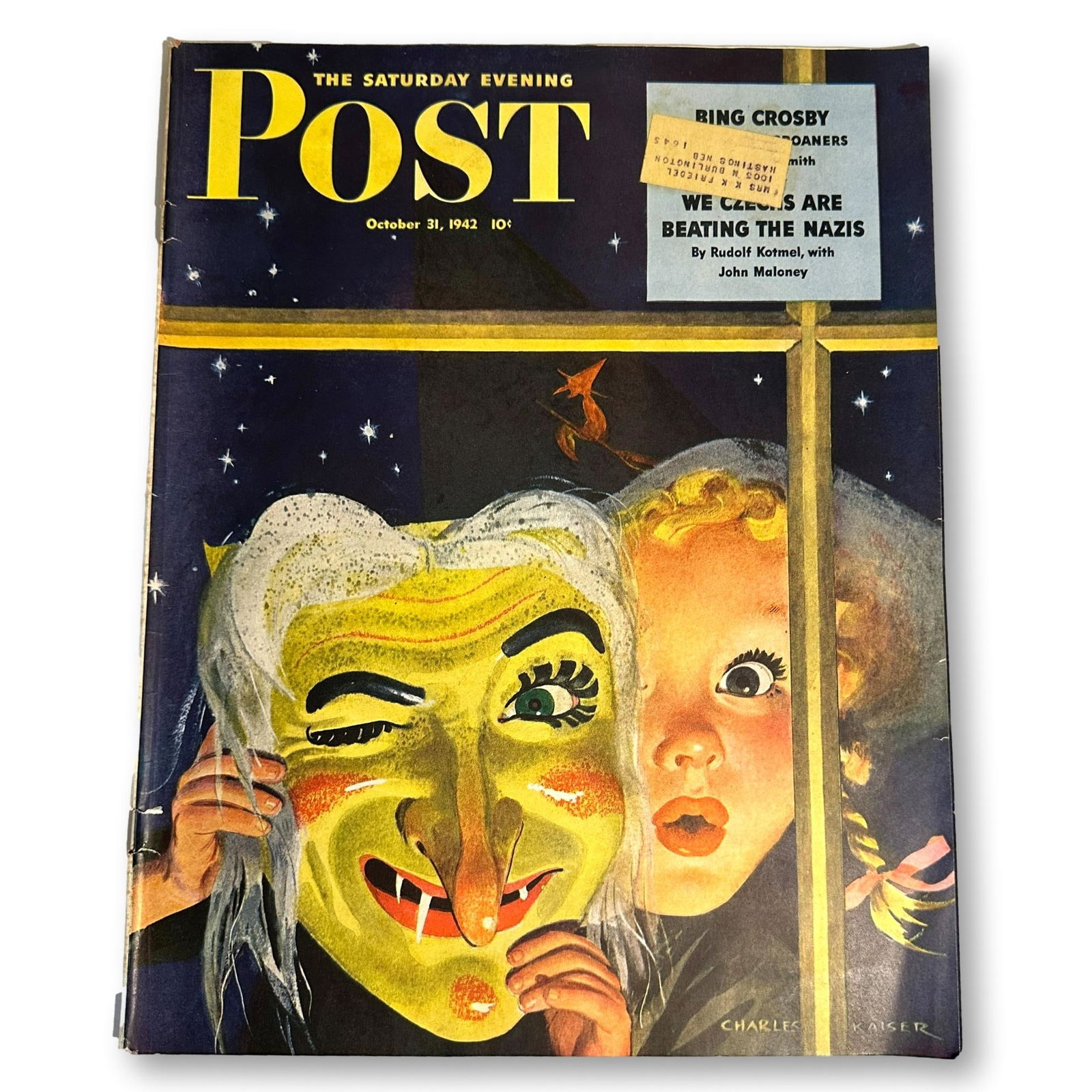 October 31, 1942 "The Saturday Evening Post" Magazine with Halloween Cover (1 of 9)