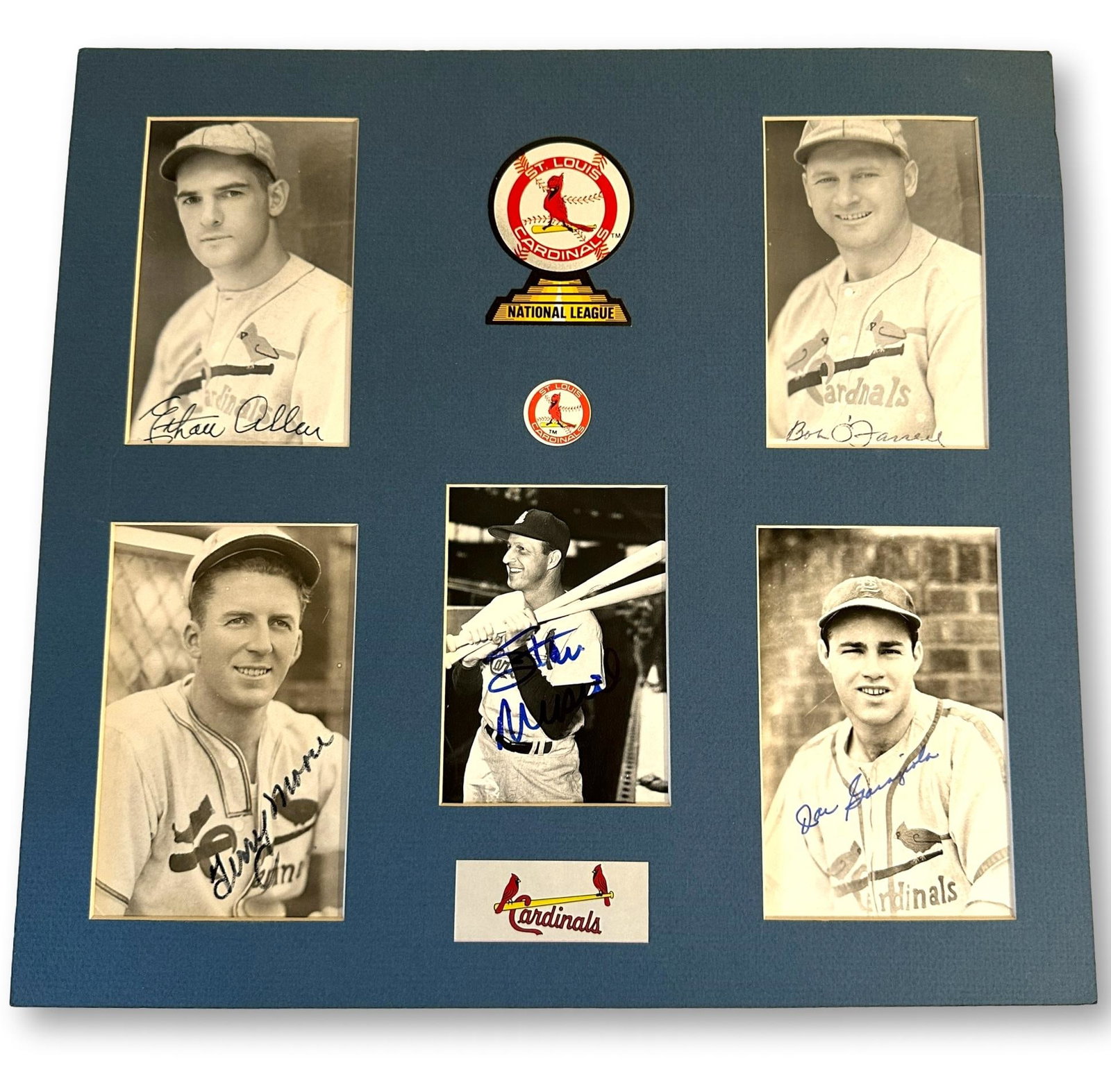 Autographed Stan Musial, Ethan Allen, Joe Gargiola & More Postcards: Refer to photos for additional condition information as they are a part of the description. Please note lots may show signs of wear commensurate with age and use, and the lack of a statement regarding