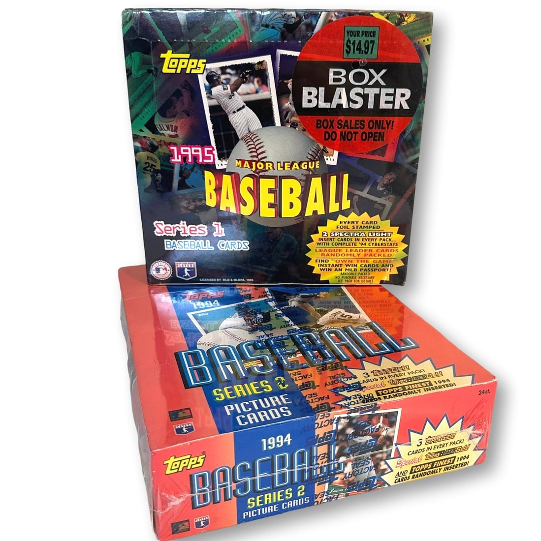Topps 1994 and 1995 Sealed Baseball Box Blaster Card Sets (1 of 7)
