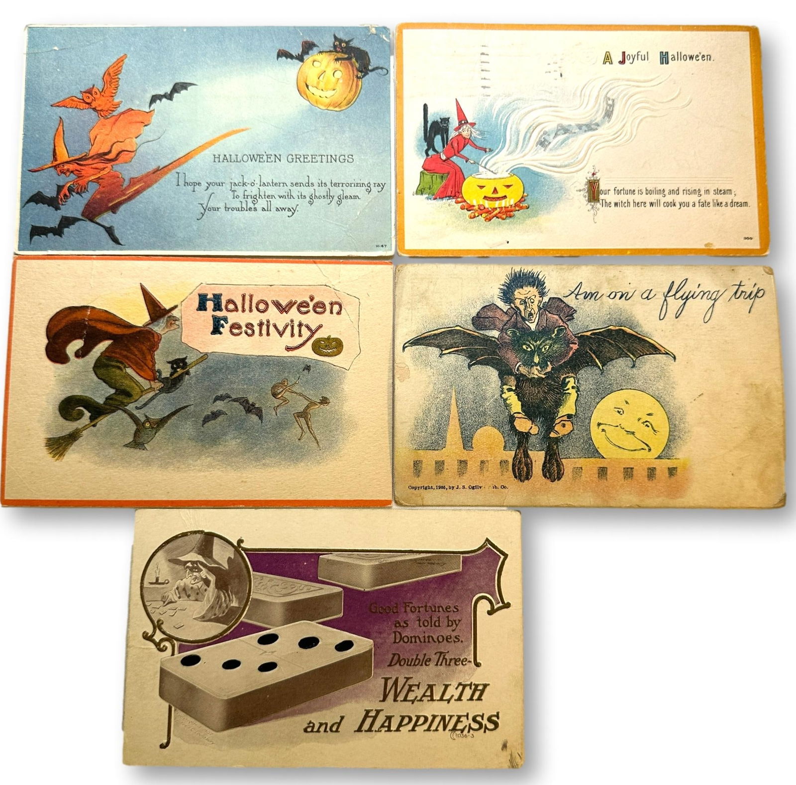 Antique Halloween Postcards Featuring Witches (1 of 5)