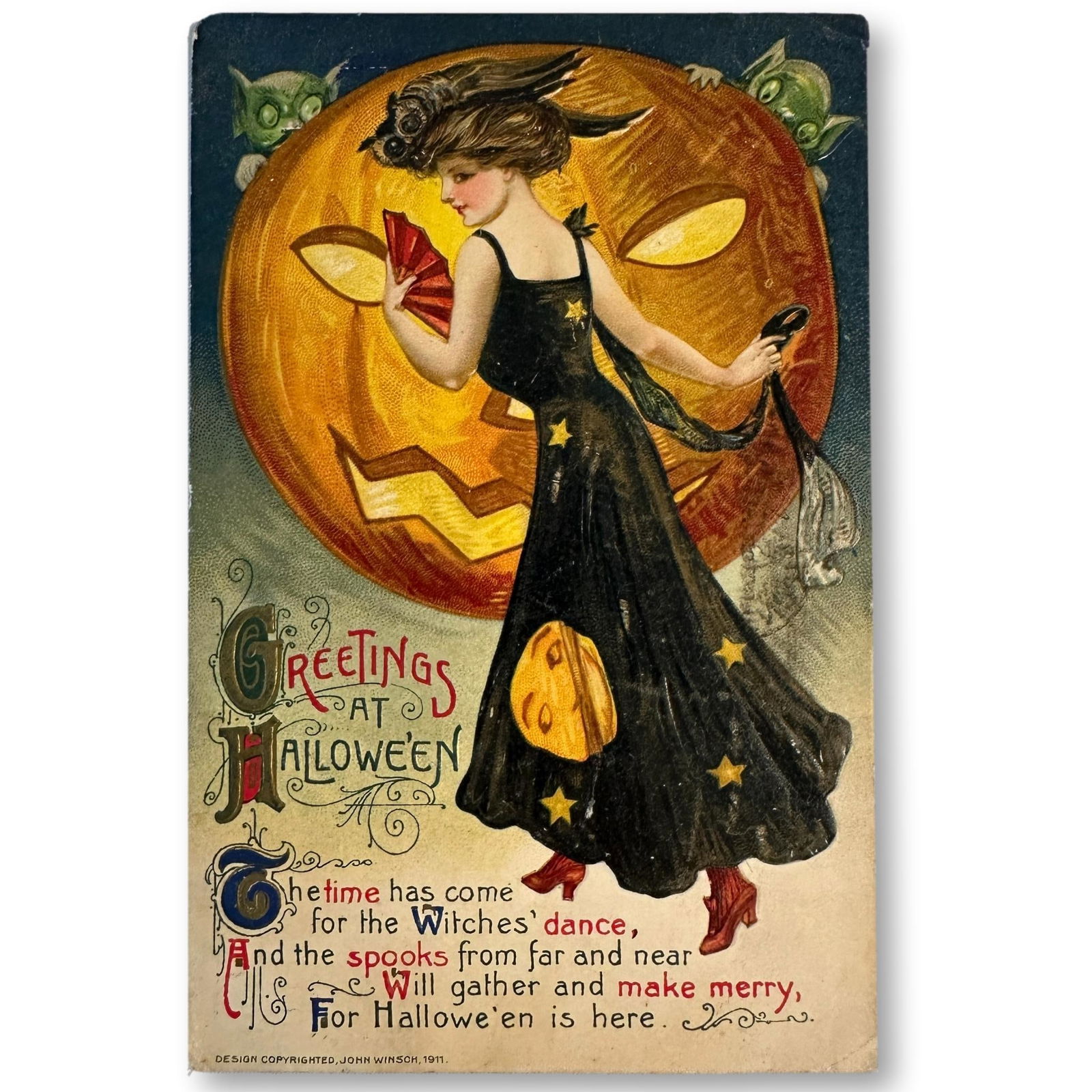 Antique John Winsch 1911 Halloween Postcard (1 of 5)