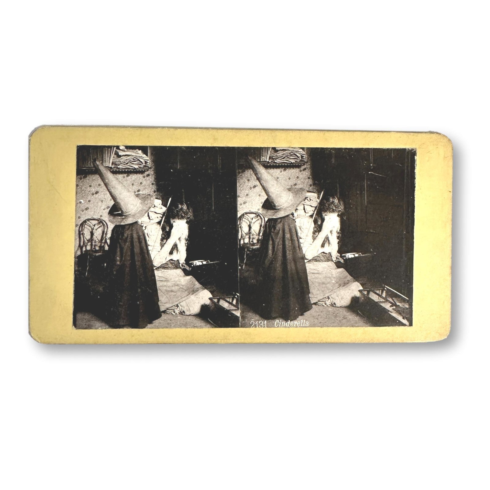 Creepy "Cinderella" Stereo Card: All lots in this auction come from a lifetime of collecting Halloween and Christmas memorabilia. Our collector has amassed some of the rarest and hard to find items spanning over 150 years of holiday 