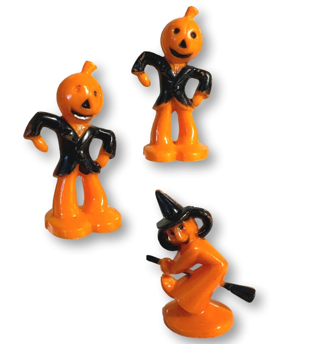 Three Vintage Plastic Halloween Figurines (1 of 4)