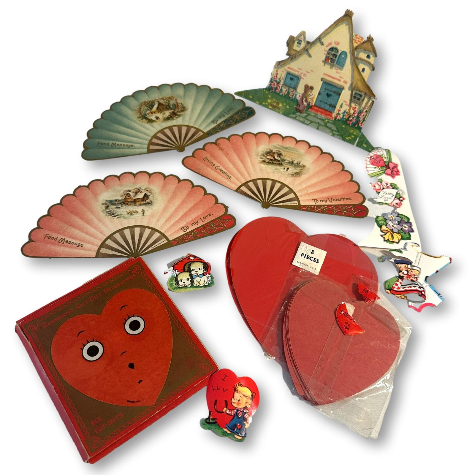 Vintage Valentines Cards and Heart Cut-Outs (1 of 11)