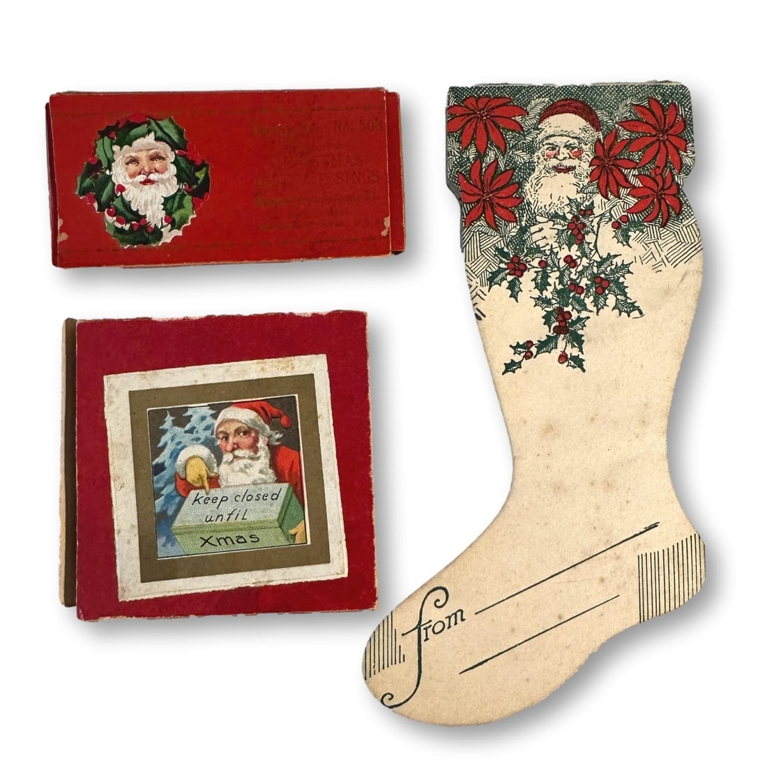 Spies Santa Christmas Stocking Coin Money Card with Dennison and German Seals Stickers (1 of 5)