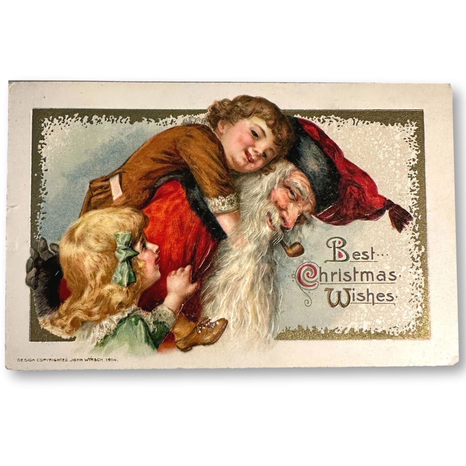Antique John Winsch 1914 Christmas Post Card (1 of 4)