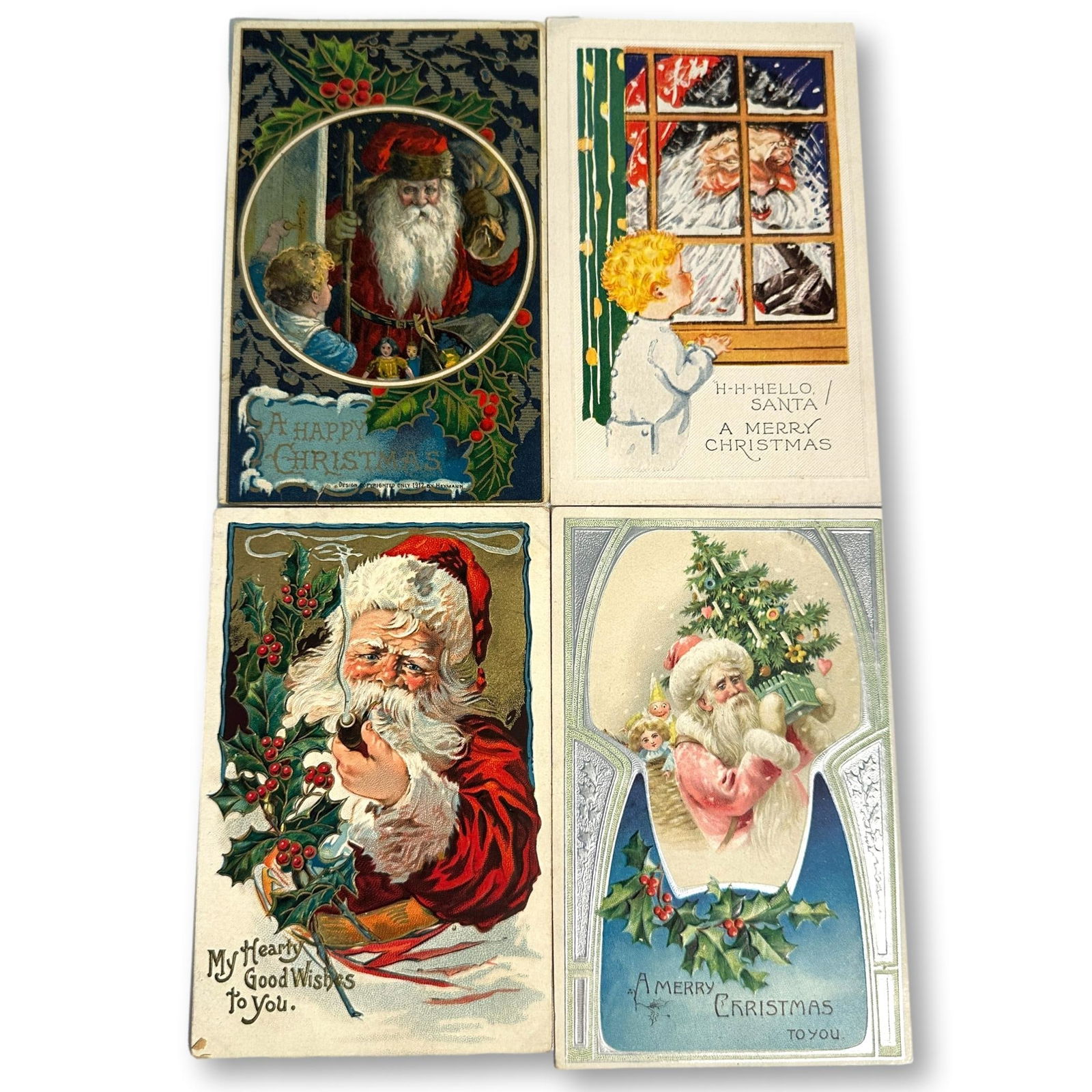 Antique Christmas Post Cards Including 1912 Heymann (1 of 10)