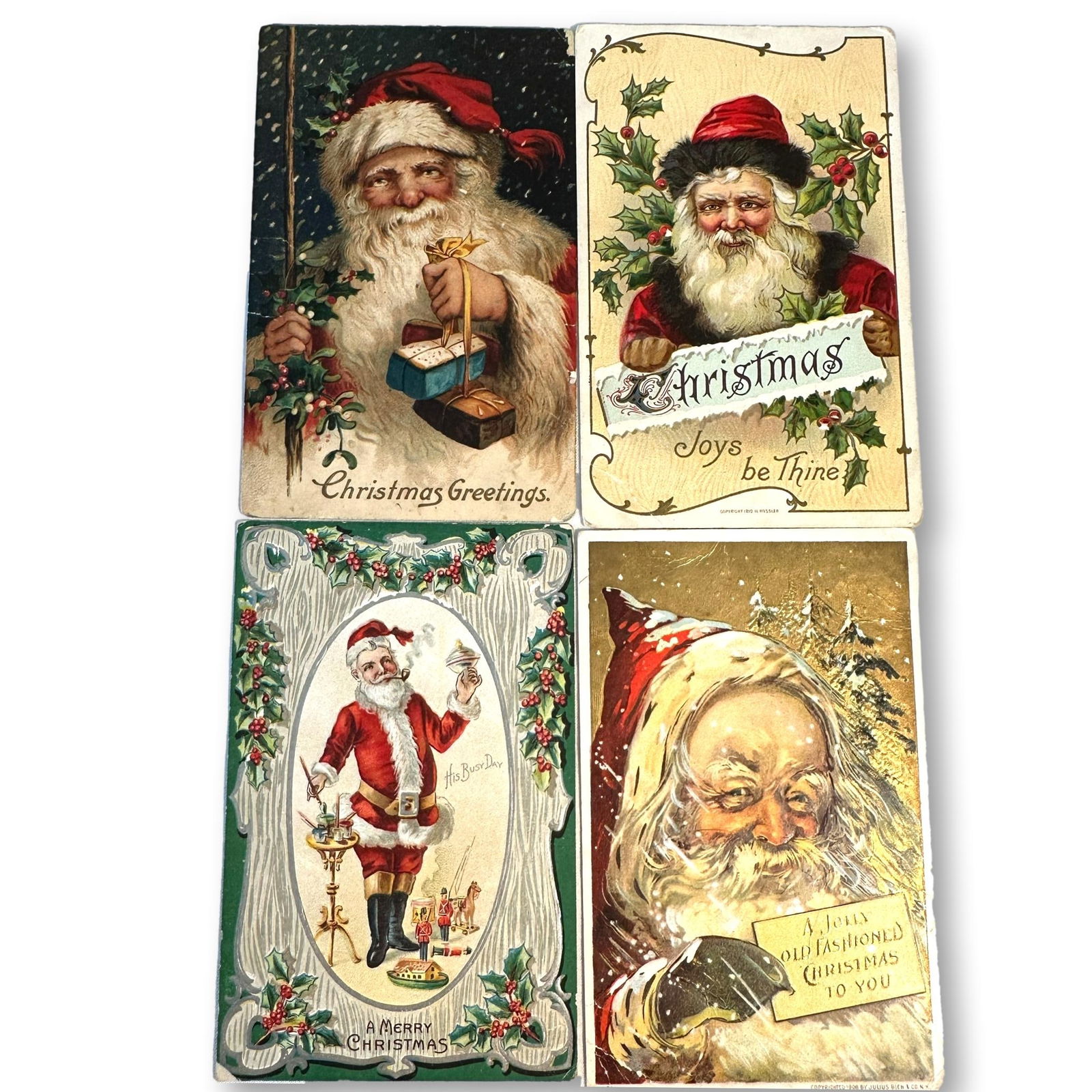 Antique Christmas Post Cards Including 1910 H. Wessler (1 of 9)