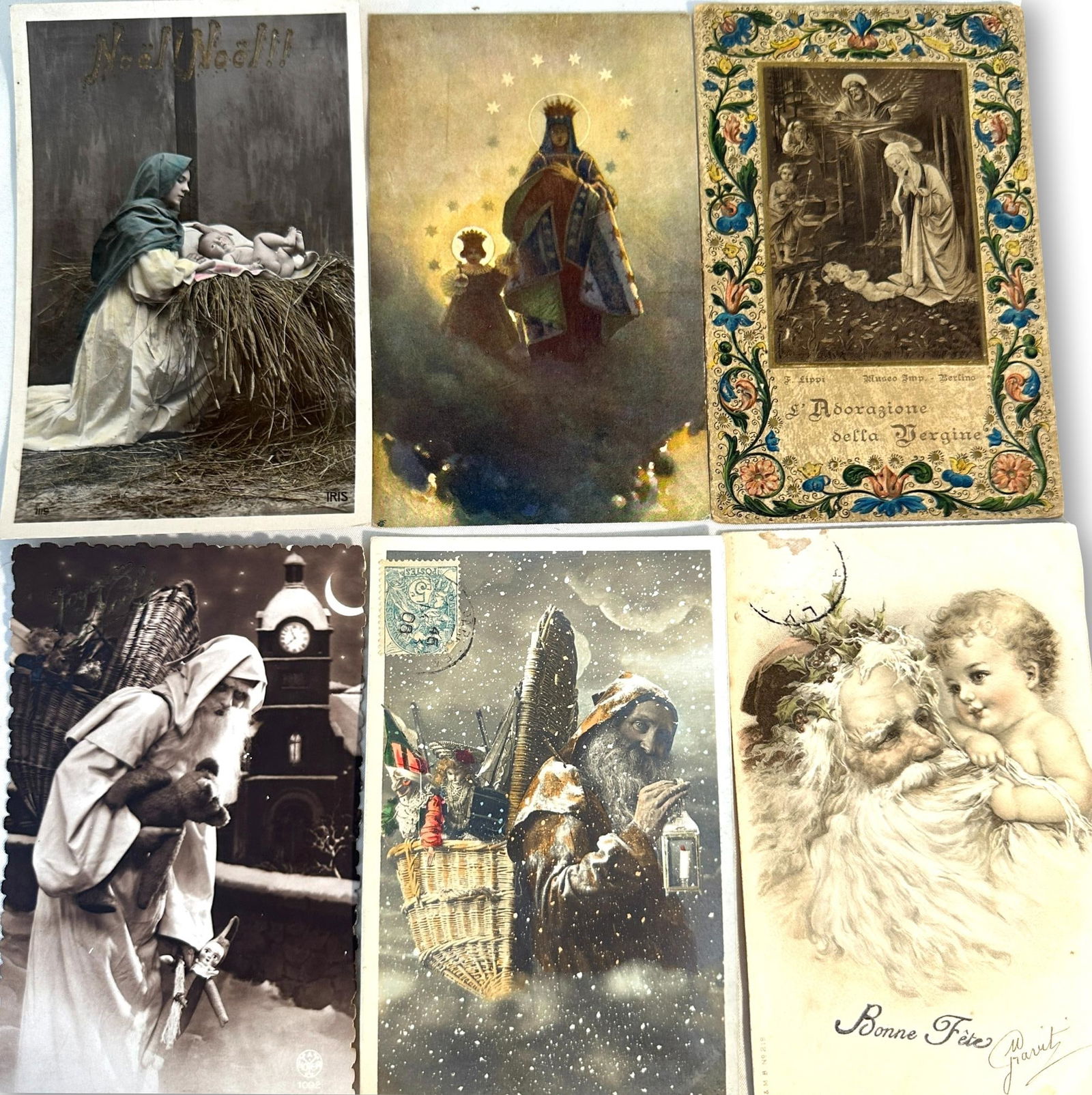 Lot of Antique Foreign and Religious Christmas Post Cards (1 of 7)