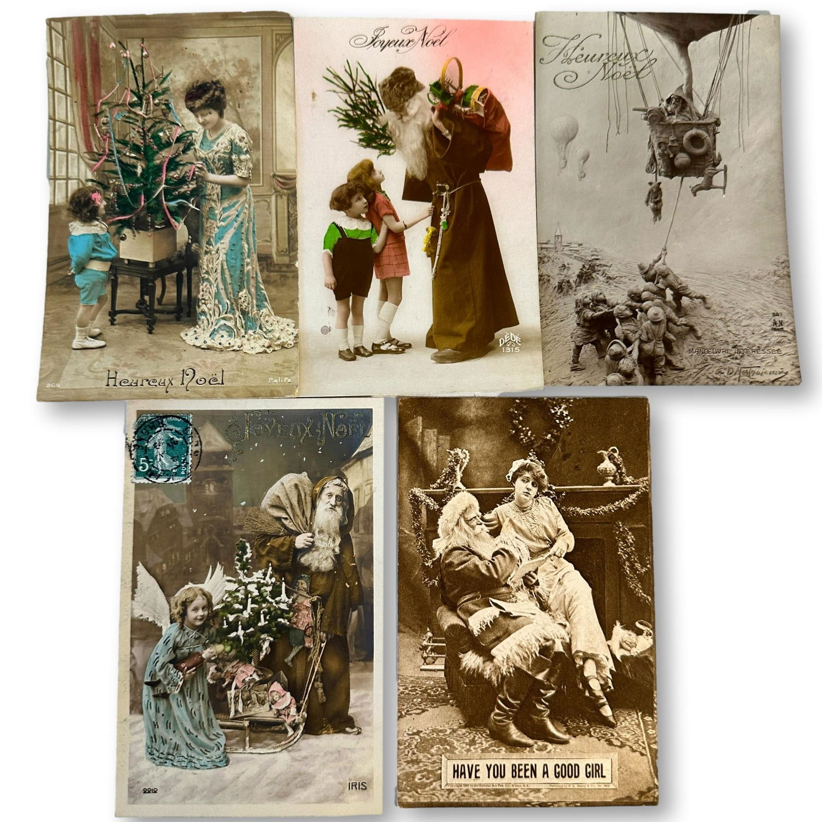 Lot of Antique French Christmas Post Cards (1 of 5)