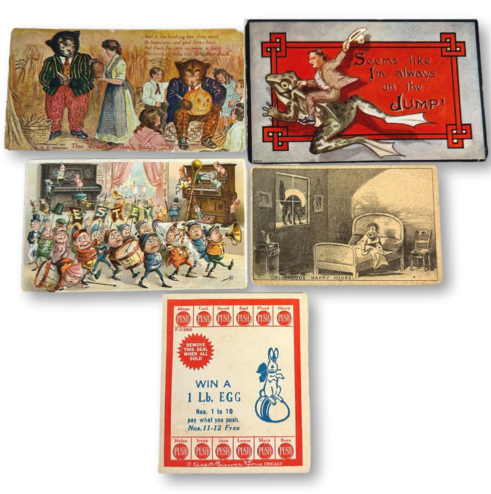 Vintage Cracker Jack Postcard Plus Advertising Cards (1 of 11)