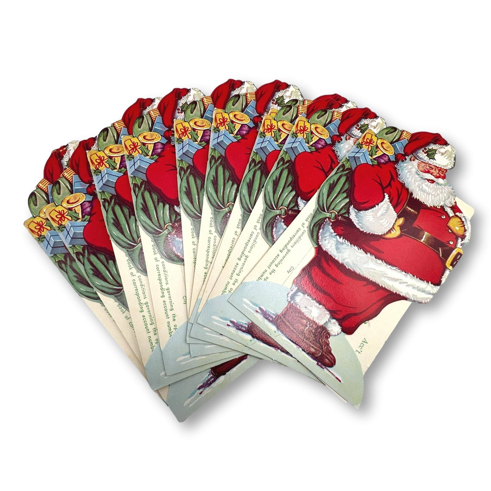 Ten Vintage Santa Claus Christmas Club Cards (1 of 3)