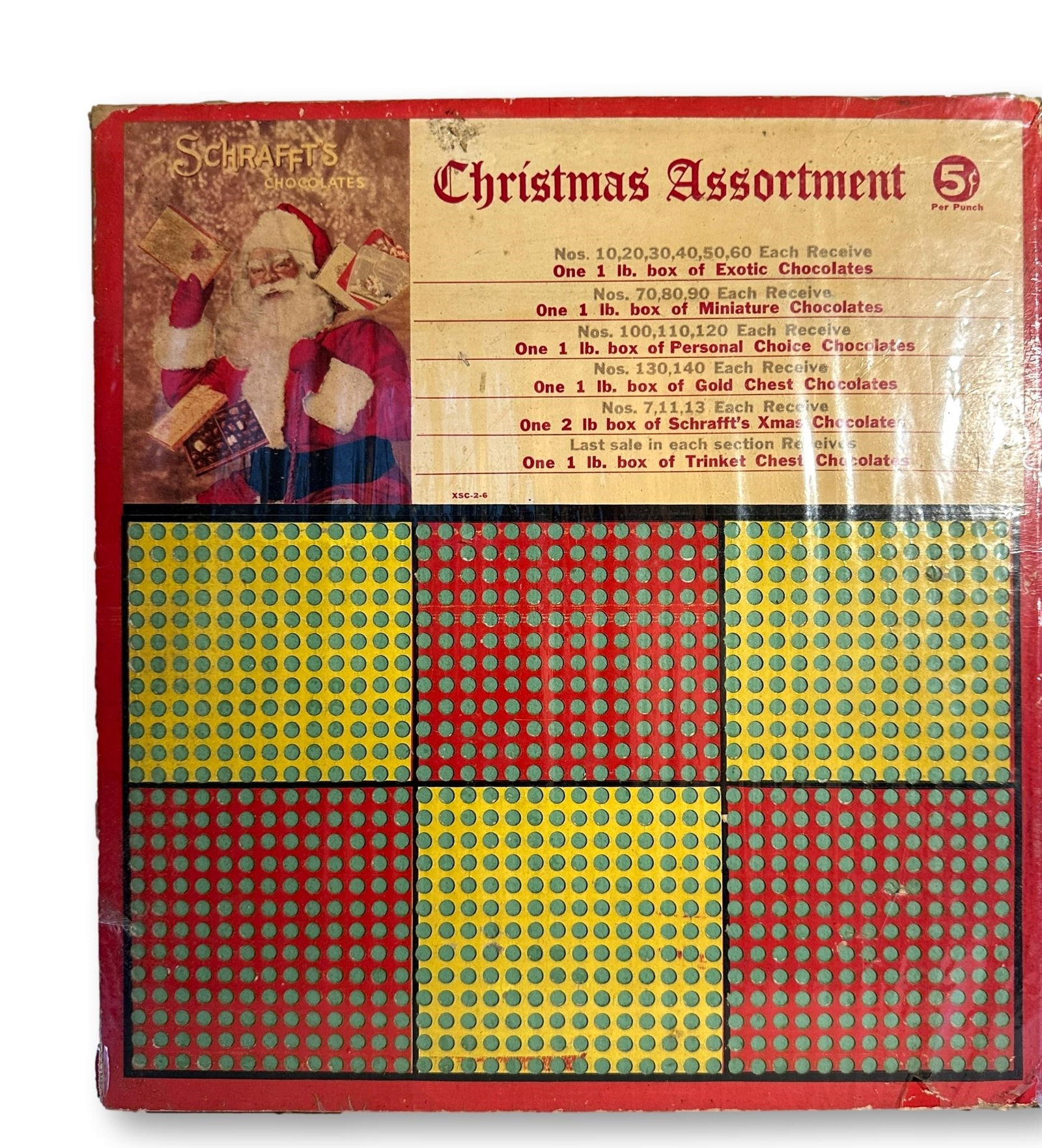 Schrafft's Chocolates Advertising Game Punch Board (1 of 5)