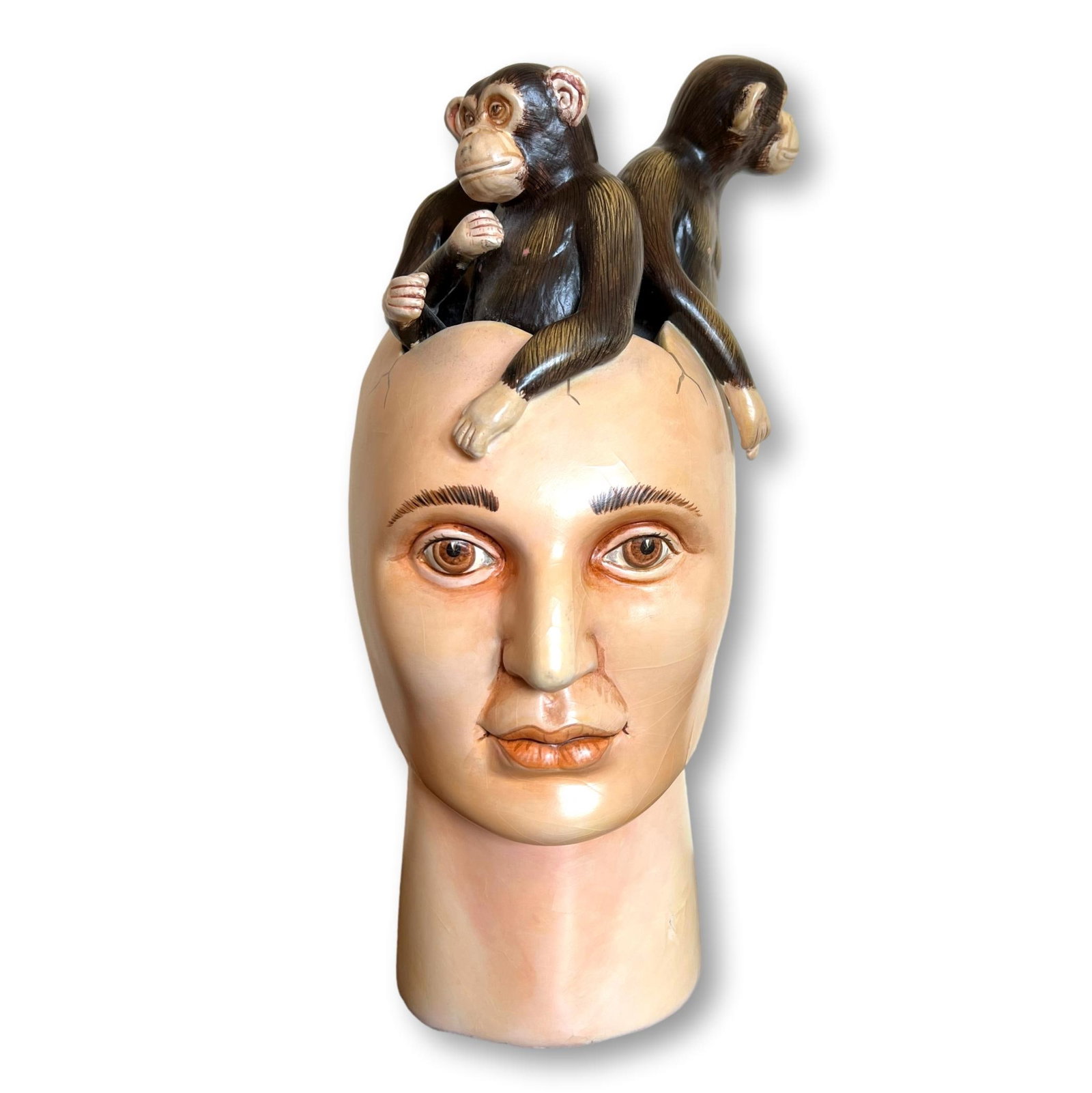 Sergio Bustamante Signed Ceramic Hatching Monkey Head (1 of 20)